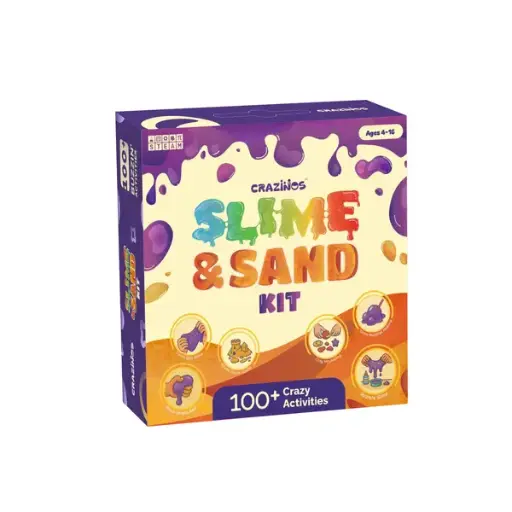Ultimate Slime & Sand Kit by Crazinos | DIY Fun for Kids 4+ Years